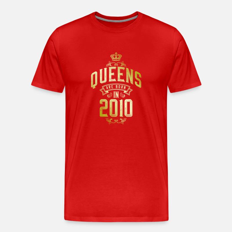 Queens born in 2010 - Männer Premium Bio T-Shirt - Rot
