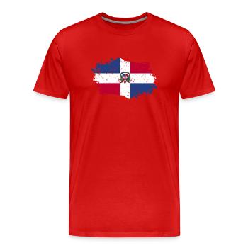 Drapeau de la République dominicaine - T-shirt bio Premium Homme - rouge - Devant - Damien (186cm)