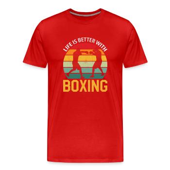 Boxing Kickboxing - Life Is Better With Boxing - Männer Premium Bio T-Shirt - Rot - Vorne - Damien (186cm)