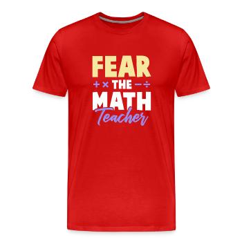 professeur de mathématiques - T-shirt bio Premium Homme - rouge - Devant - Damien (186cm)
