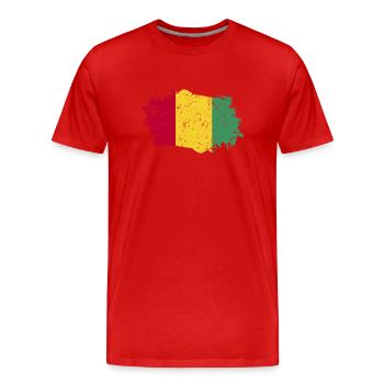 Drapeau de guinée Grunge Drapeau de Guinée - T-shirt bio Premium Homme - rouge - Devant - Damien (186cm)