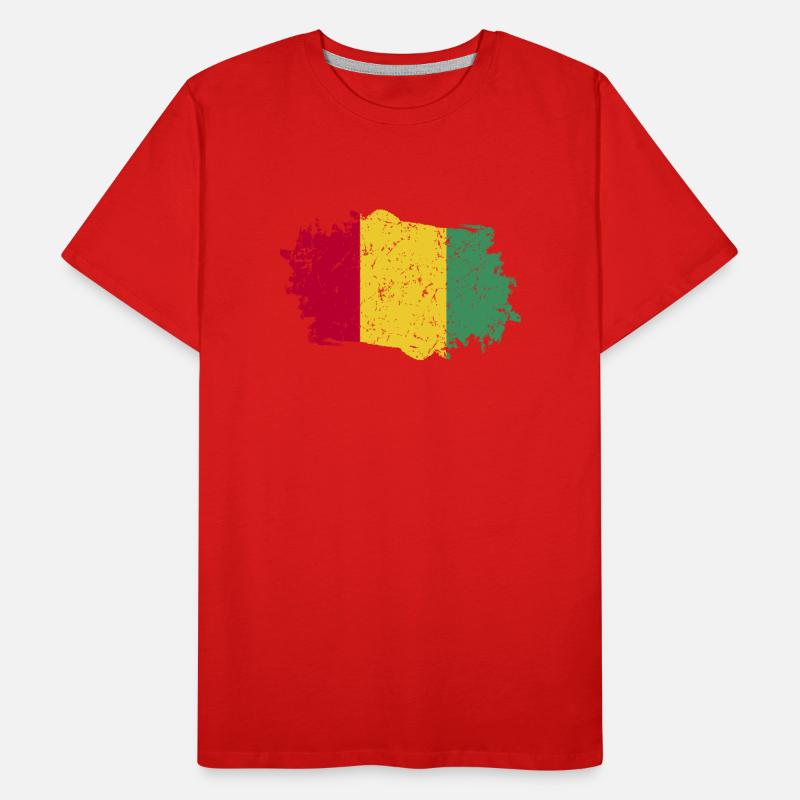 Drapeau de guinée Grunge Drapeau de Guinée T-shirt bio Premium Homme