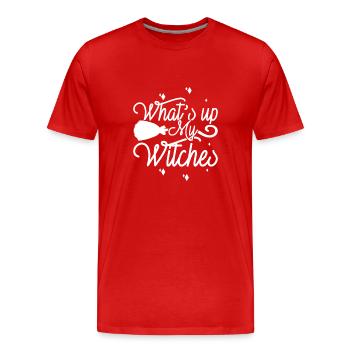 Effrayant halloween citrouille sorcières fantômes zombies - T-shirt bio Premium Homme - rouge - Devant - Damien (186cm)