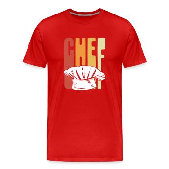 Chef's hat Retro - Men's Premium Organic T-Shirt - red - Front - Damien (186cm)
