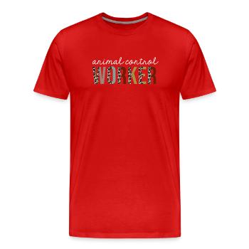 Cadeau drôle d'impression de léopard de travailleur de contrôle des animaux - T-shirt bio Premium Homme - rouge - Devant - Damien (186cm)