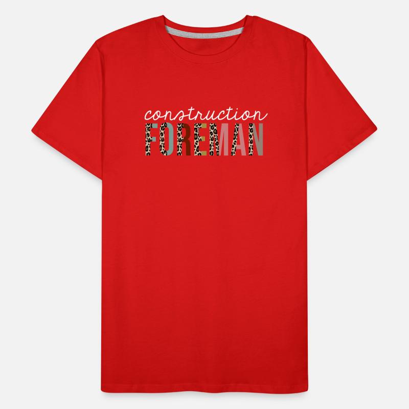Construction Foreman Leopard Print Funny Gift Men's Premium Organic T-Shirt
