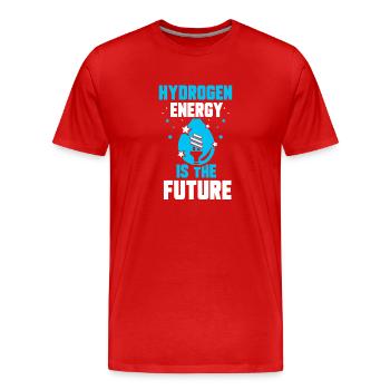 Energy from hydrogen is the future Hydrogen - Men's Premium Organic T-Shirt - red - Front - Damien (186cm)