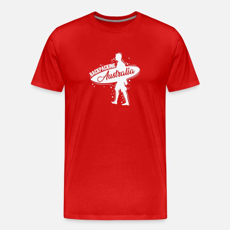 Backbacking Australia Outback Abenteuer - Männer Premium Bio T-Shirt - Rot