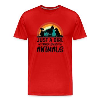 Ich Liebe alle Tier, Freund von Tieren - Männer Premium Bio T-Shirt - Rot - Vorne - Damien (186cm)