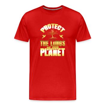 nature conservation environmental protection - Men's Premium Organic T-Shirt - red - Front - Damien (186cm)