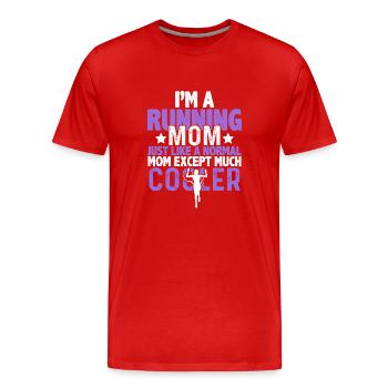 running mom mama - Männer Premium Bio T-Shirt - Rot - Vorne - Damien (186cm)