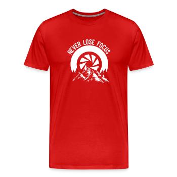 Verlieren Sie Niemals Den Fokus Der - Männer Premium Bio T-Shirt - Rot - Vorne - Damien (186cm)