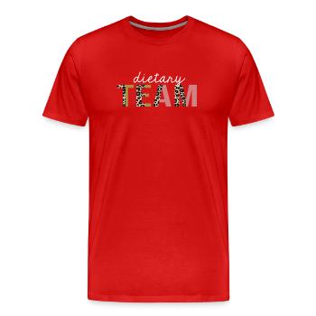 Équipe diététique Leopard Print Drôle Cadeau - T-shirt bio Premium Homme - rouge - Devant - Damien (186cm)