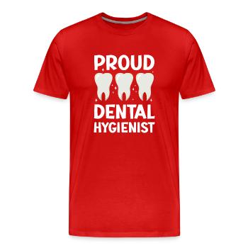 Fier hygiéniste dentaire Dentiste Hygiène dentaire - T-shirt bio Premium Homme - rouge - Devant - Damien (186cm)