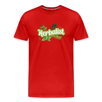 Herboriste Herb Herb Herb Herb Garden - T-shirt bio Premium Homme - rouge - Devant - Damien (186cm)