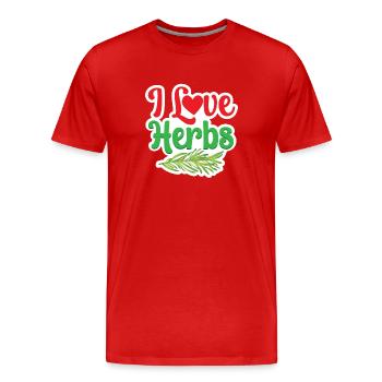 J’adore les herbes herbes herbes aromatiques jardin d’herbes aromatiques - T-shirt bio Premium Homme - rouge - Devant - Damien (186cm)