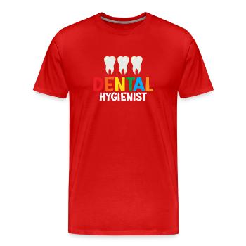 Hygiénistes dentaires Équipe d’hygiène dentaire Dentiste - T-shirt bio Premium Homme - rouge - Devant - Damien (186cm)