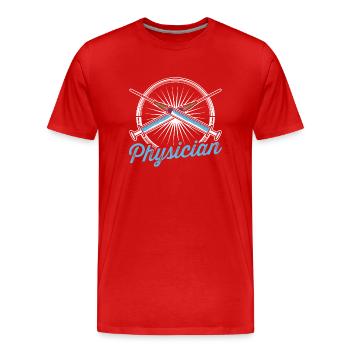 Arzt Medizin Doktor Beruf Mediziner - Männer Premium Bio T-Shirt - Rot - Vorne - Damien (186cm)
