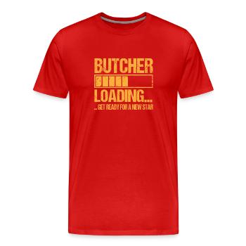 Boucher charge Formation De boucher - T-shirt bio Premium Homme - rouge - Devant - Damien (186cm)