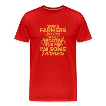 Farmer beer - Men's Premium Organic T-Shirt - red - Front - Damien (186cm)