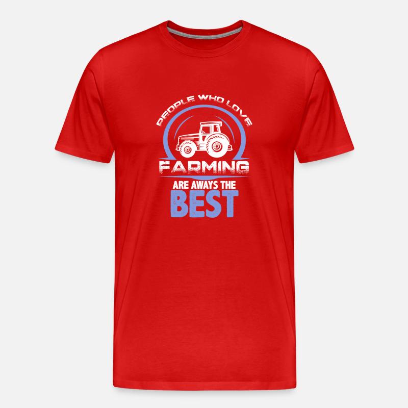 farming traktor - Männer Premium Bio T-Shirt - Rot
