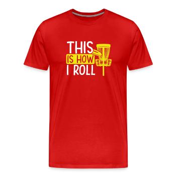 So Role I Disc Golf - Men's Premium Organic T-Shirt - red - Front - Damien (186cm)