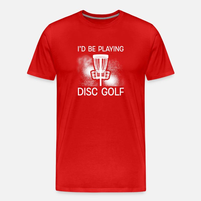Ich Spiele Discgolf - Männer Premium Bio T-Shirt - Rot