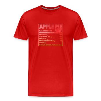 Apple Pie Nutritional Information Funny Thanksgiving - Men's Premium Organic T-Shirt - red - Front - Damien (186cm)