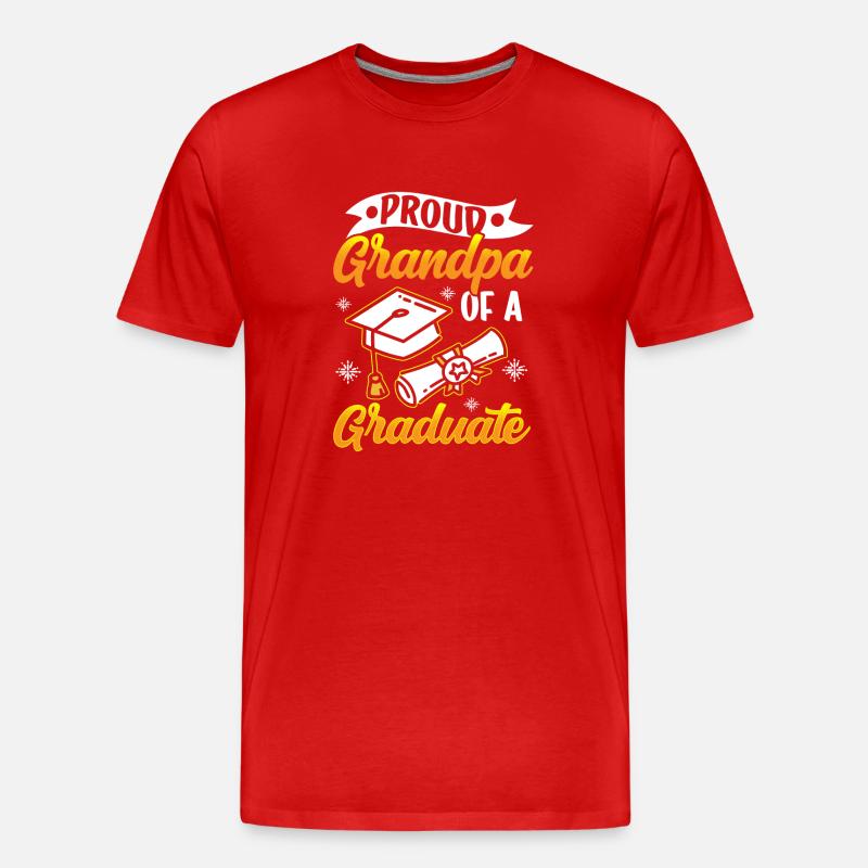 Stolzer Großvater Eines Absolventen Absolvent - Männer Premium Bio T-Shirt - Rot