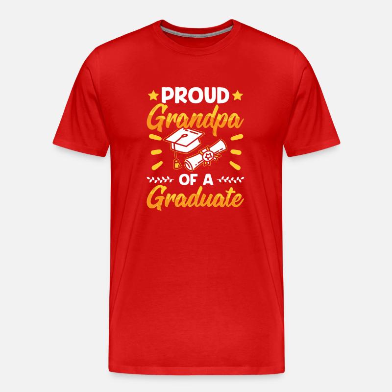 Stolzer Großvater Eines Absolventen Absolvent - Männer Premium Bio T-Shirt - Rot
