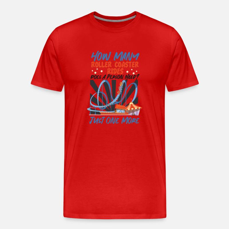 Roller Coaster How Many Roller - Männer Premium Bio T-Shirt - Rot