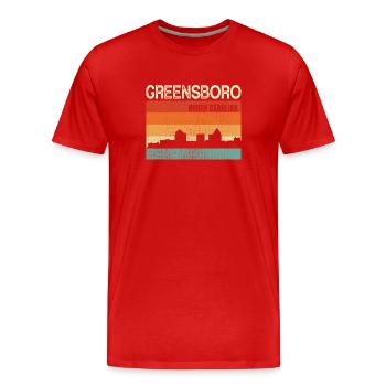 Greensboro ,Caroline du Nord) - T-shirt bio Premium Homme - rouge - Devant - Damien (186cm)