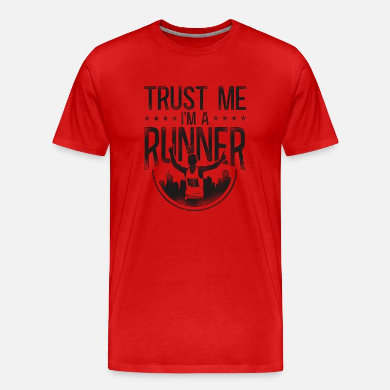 Running Runner Half Marathon - Männer Premium Bio T-Shirt - Rot