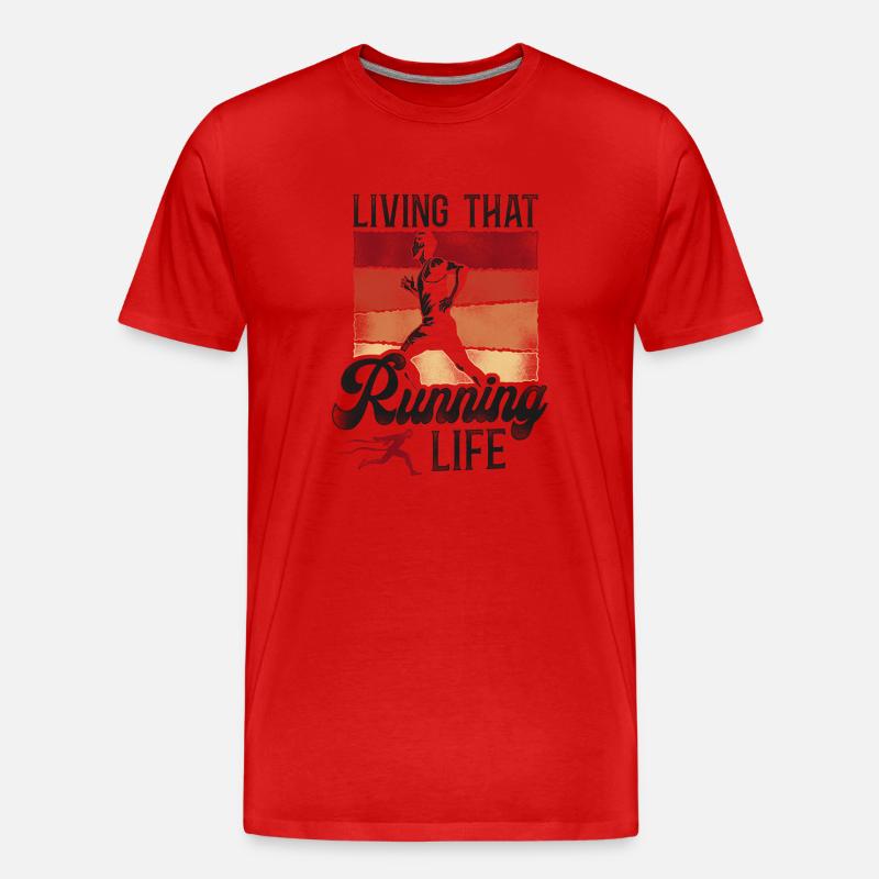 Running Runner Half Marathon - Männer Premium Bio T-Shirt - Rot