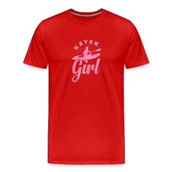 Kayak Girl Wasser Paddelboot Kanu fahren - Männer Premium Bio T-Shirt - Rot - Vorne - Damien (186cm)