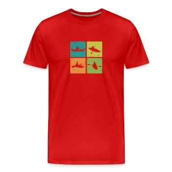 Kajak und Kanu Boot Paddelboot Kanu fahren - Männer Premium Bio T-Shirt - Rot - Vorne - Damien (186cm)
