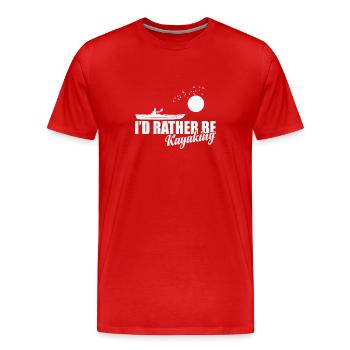 I'd rather be Kayaking Wasser Paddelboot - Männer Premium Bio T-Shirt - Rot - Vorne - Damien (186cm)