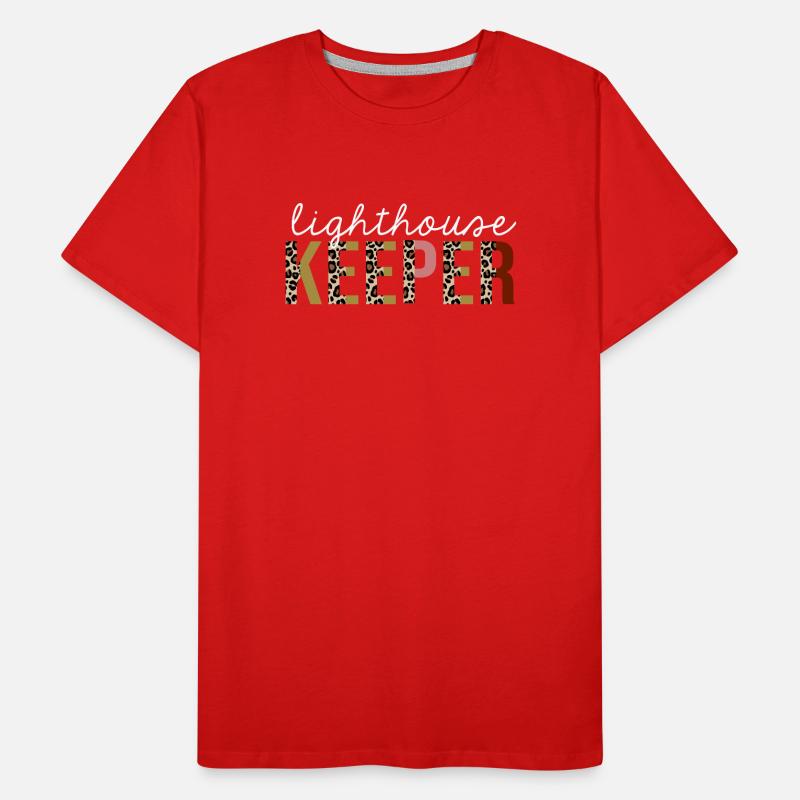 Lighthouse Keeper Leopard Print Funny Gift Men's Premium Organic T-Shirt
