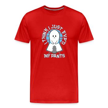 I Think I Just EVP'd My Pants - Men's Premium Organic T-Shirt - red - Front - Damien (186cm)