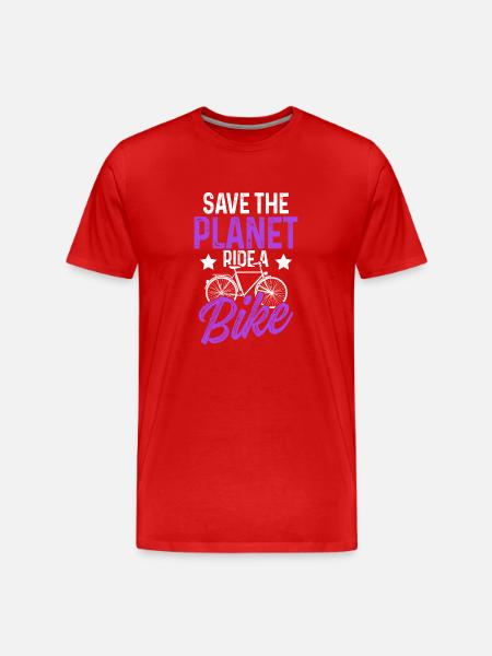 save the planet bike - Men's Premium Organic T-Shirt - red