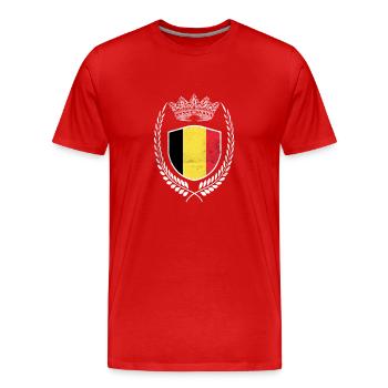 Chemise drapeau belge Drapeau belge - T-shirt bio Premium Homme - rouge - Devant - Damien (186cm)