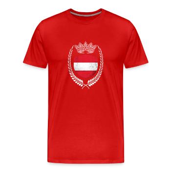 Drapeau de l’Autriche Drapeau - T-shirt bio Premium Homme - rouge - Devant - Damien (186cm)