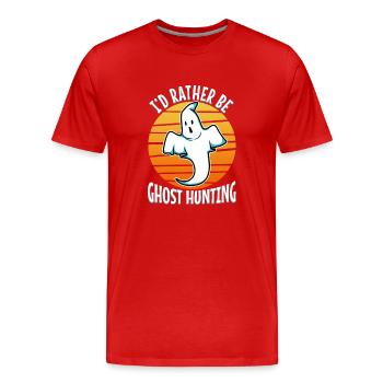 I'd Rather Be Ghost Hunting - Men's Premium Organic T-Shirt - red - Front - Damien (186cm)