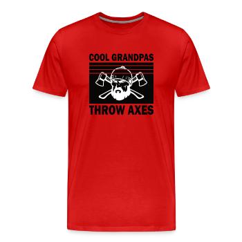 Grand-père Axe Lancer Hache Lancer Cible Lancer Hache Lancer Pension - T-shirt bio Premium Homme - rouge - Devant - Damien (186cm)