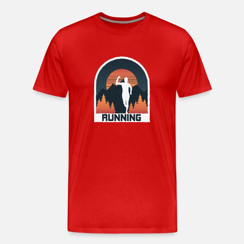 Marathon, Trailrunning Läufer - Männer Premium Bio T-Shirt - Rot