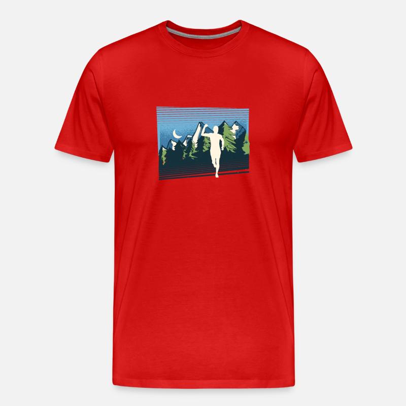 Marathon, Trailrunning Läufer - Männer Premium Bio T-Shirt - Rot