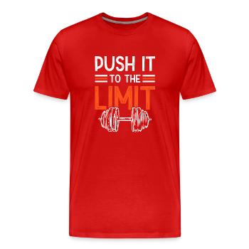 push it limit fitness - Men's Premium Organic T-Shirt - red - Front - Damien (186cm)