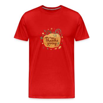 Happy Thanksgiving Pumpkin Family Dinner - Männer Premium Bio T-Shirt - Rot - Vorne - Damien (186cm)