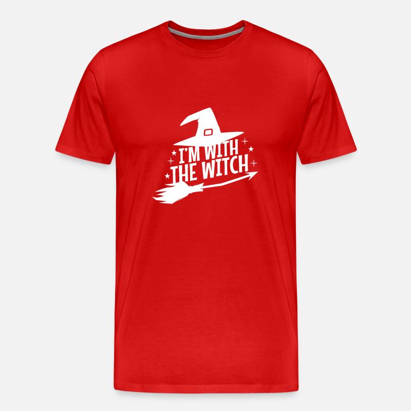 I'm With The Witch - Männer Premium Bio T-Shirt - Rot
