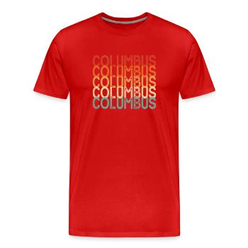 Kolumbus Georgia - Männer Premium Bio T-Shirt - Rot - Vorne - Damien (186cm)